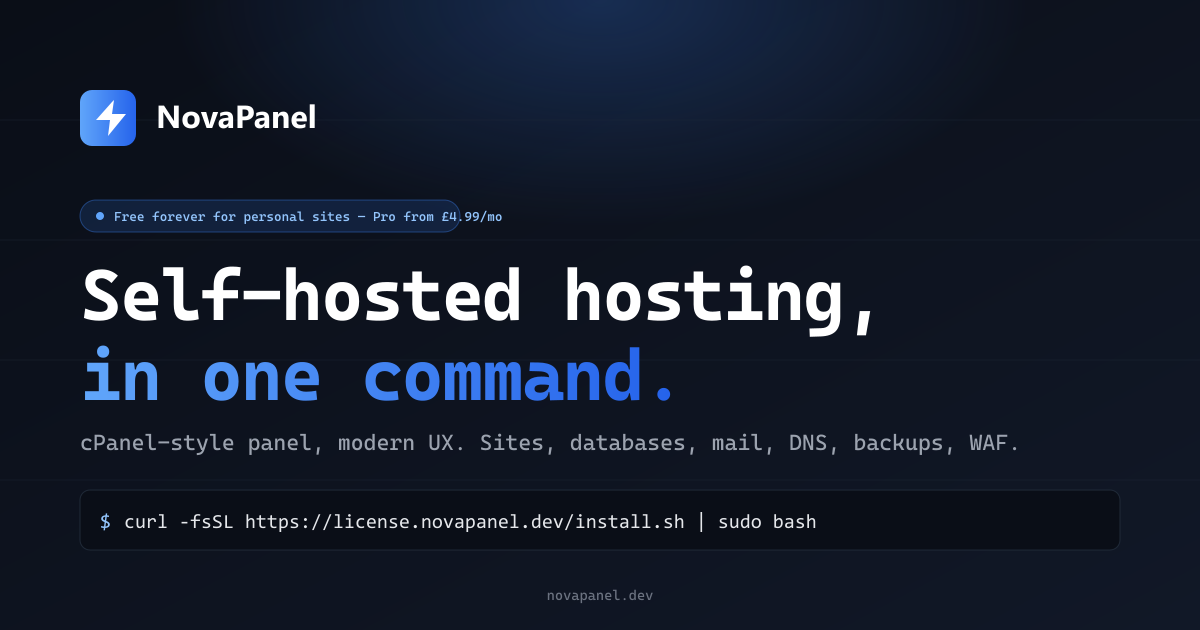 NovaPanel — self-hosted hosting control panel & cPanel alternative